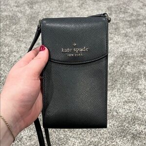 Kate Spade Black Leather Phone Crossbody
